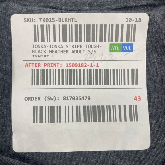 NWT - Retro Tough Stripes Tonka T-Shirt, Heather Black - Large - Picture 6 of 6